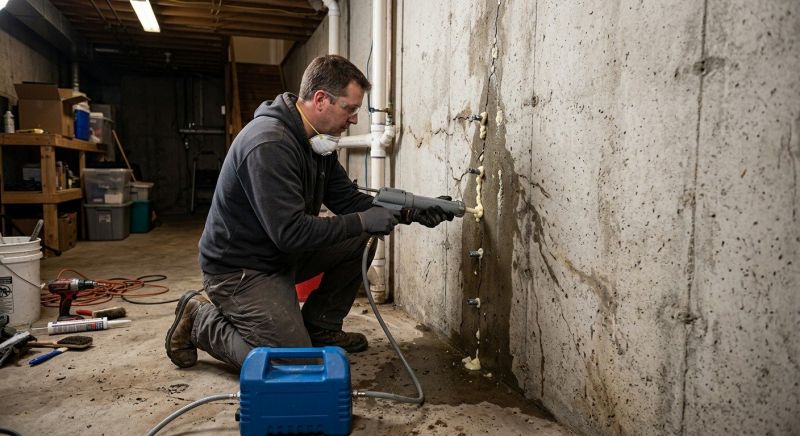 Basement Crack Repair in Arlington, MA