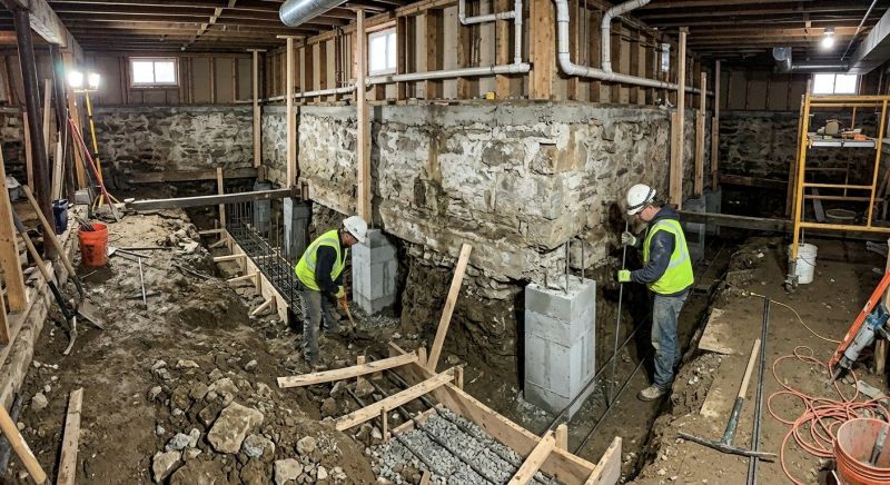 Basement Underpinning in Arlington, MA