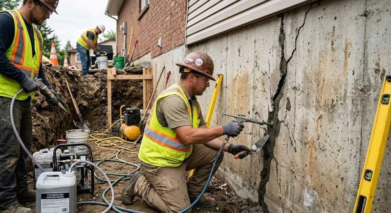 Cracked Foundation Repair in Boxford, MA
