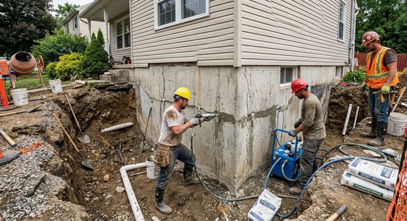 Cracked Foundation Repair in East Walpole, MA