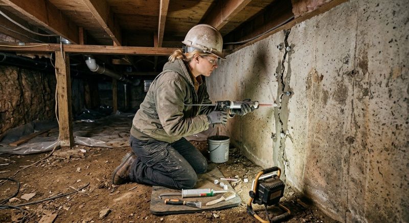 Crawlspace Foundation Repair in Dracut, MA