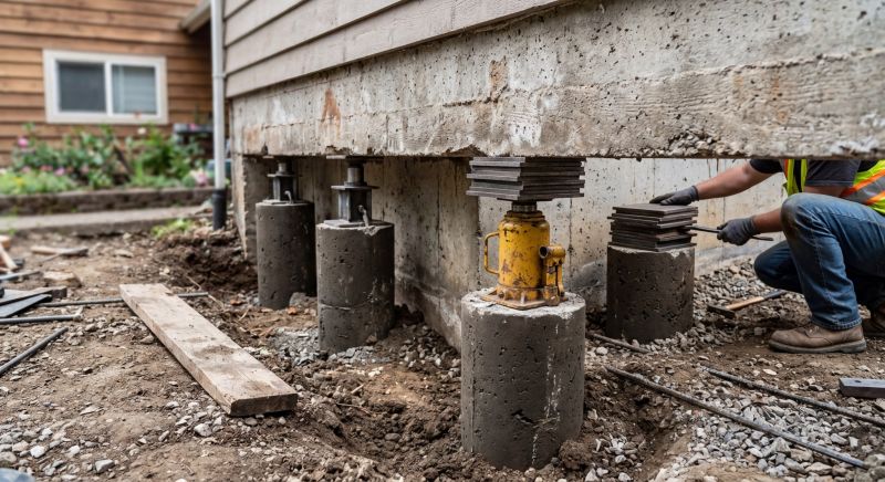 Foundation Pier Leveling in Arlington, MA