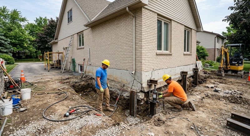 Helical Piers Installation in Arlington, MA