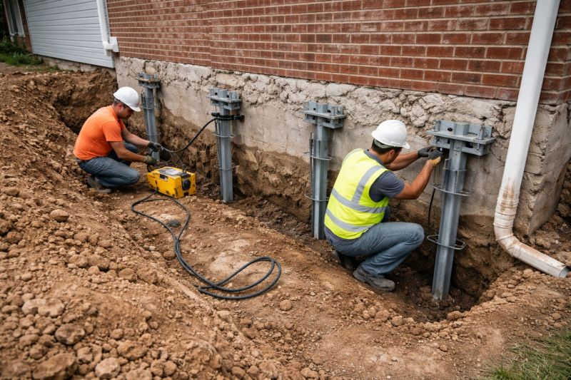 Helical Piers Installation in Arlington, MA