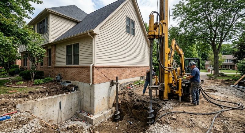 Helical Pile Installation in Arlington, MA