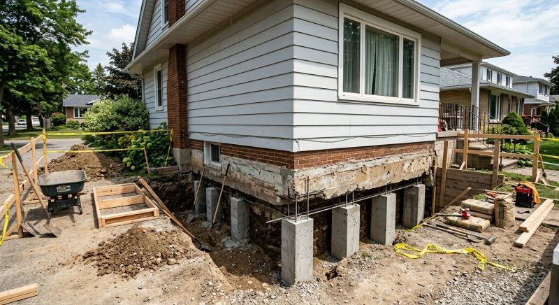 House Underpinning in Arlington, MA