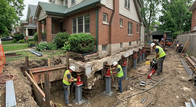 House Underpinning in Arlington, MA
