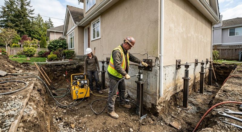 Sinking Foundation Repair in Hyde Park, MA