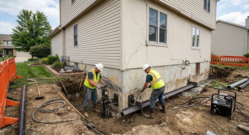Sinking Foundation Repair in Tewksbury, MA