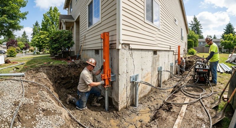 Sinking Foundation Repair in Westford, MA
